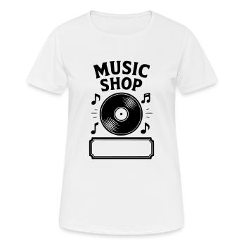 Musikgeschäft Vinyl - Frauen T-Shirt atmungsaktiv - Weiß - Vorne - AI Model Female 172 dark (172cm)