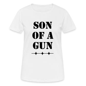 Son of a gun - Frauen T-Shirt atmungsaktiv - Weiß - Vorne - AI Model Female 172 dark (172cm)