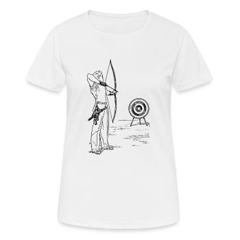 tir à l'arc flèche d'arc sports25 cible arbalète - T-shirt respirant Femme - blanc - Devant - AI Model Female 172 dark (172cm)
