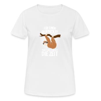 Für einen Burnout - Faultier Faulenzer - Frauen T-Shirt atmungsaktiv - Weiß - Vorne - AI Model Female 172 dark (172cm)