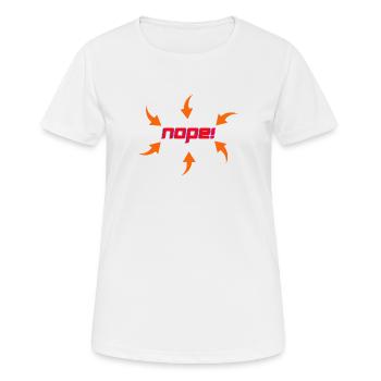 NOPE! - Frauen T-Shirt atmungsaktiv - Weiß - Vorne - AI Model Female 172 dark (172cm)