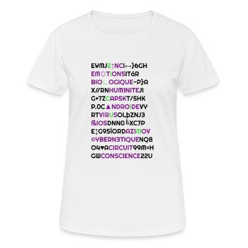Zilicium's Androide - T-shirt respirant Femme - blanc - Devant - AI Model Female 172 dark (172cm)