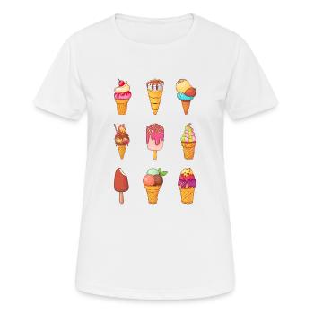 Eis Speiseeis Eiskrem Eiscreme Kugeleis Eisbecher - Frauen T-Shirt atmungsaktiv - Weiß - Vorne - AI Model Female 172 dark (172cm)