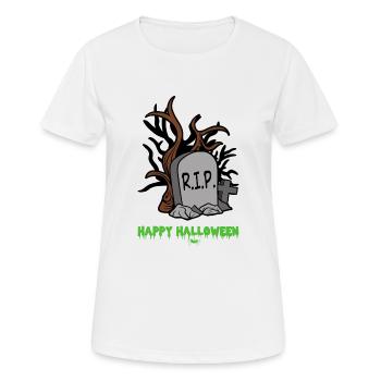 Halloween Monster Zombie Horror Grabstein Kreuz - Frauen T-Shirt atmungsaktiv - Weiß - Vorne - AI Model Female 172 dark (172cm)