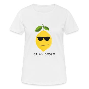 Saure Zitrone - Frauen T-Shirt atmungsaktiv - Weiß - Vorne - AI Model Female 172 dark (172cm)