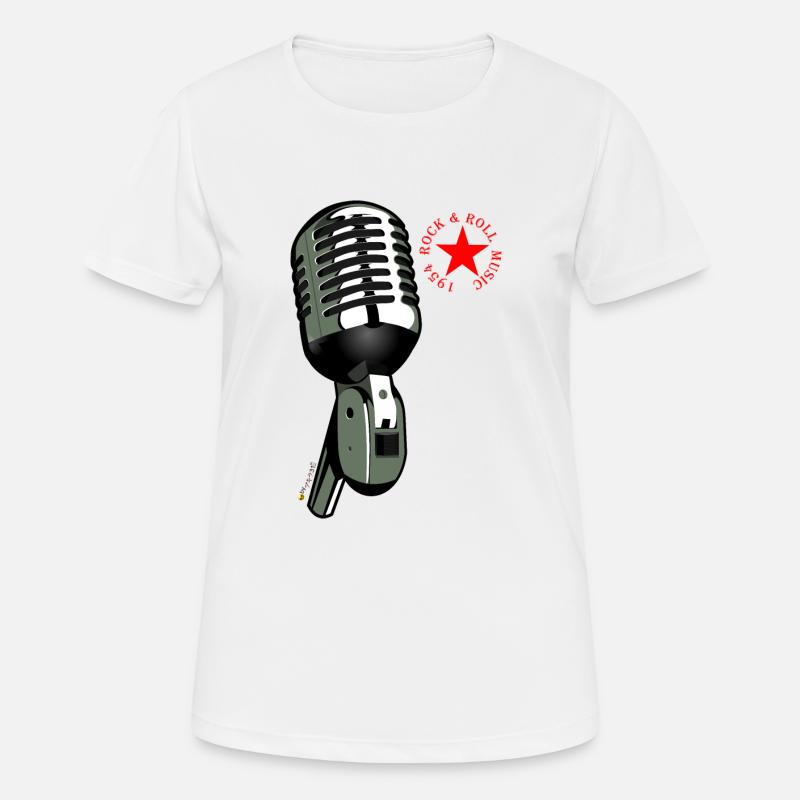 Microphone Rock & Roll - Women's Breathable T-Shirt - white