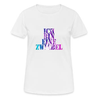 ich bin eine Zwiebel color - Frauen T-Shirt atmungsaktiv - Weiß - Vorne - AI Model Female 172 dark (172cm)