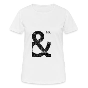 Typografie Shirt - Frauen T-Shirt atmungsaktiv - Weiß - Vorne - AI Model Female 172 dark (172cm)