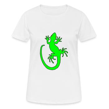 Neon Gecko - Frauen T-Shirt atmungsaktiv - Weiß - Vorne - AI Model Female 172 dark (172cm)