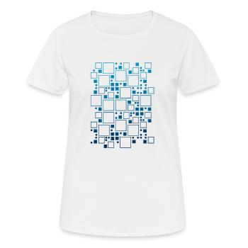 Abstrakt - Frauen T-Shirt atmungsaktiv - Weiß - Vorne - AI Model Female 172 dark (172cm)