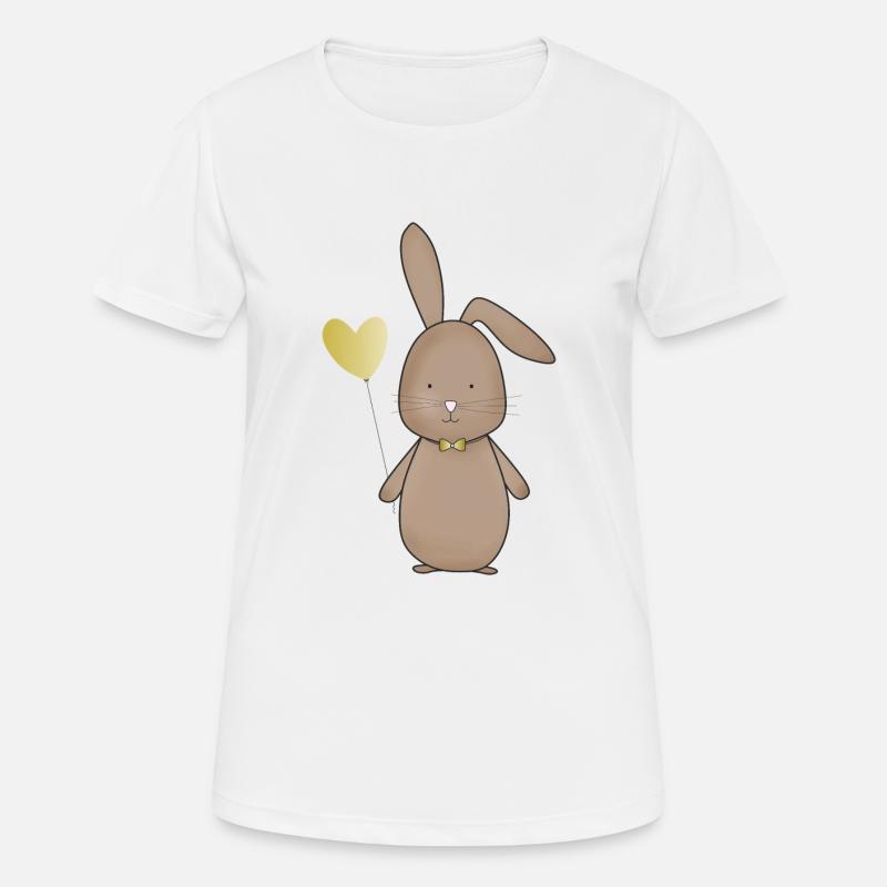 Rabbit with balloon - Women's Breathable T-Shirt - white
