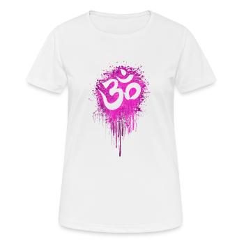 Om Psy Trance Shiva Mandala Bouddha Zen - T-shirt respirant Femme - blanc - Devant - AI Model Female 172 dark (172cm)
