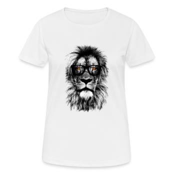 Lion de hipster - T-shirt respirant Femme - blanc - Devant - AI Model Female 172 dark (172cm)
