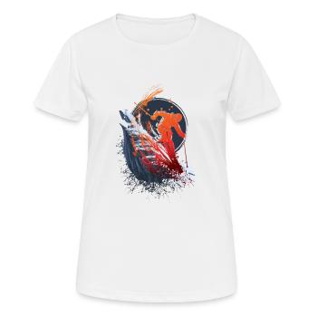 ski ski ski ski - T-shirt respirant Femme - blanc - Devant - AI Model Female 172 dark (172cm)