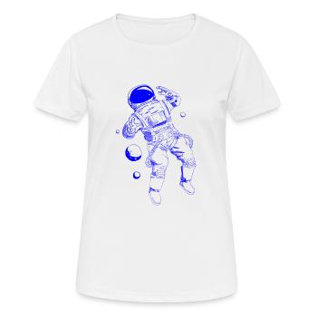 Astronaute flottant bleu - T-shirt respirant Femme - blanc - Devant - AI Model Female 172 dark (172cm)