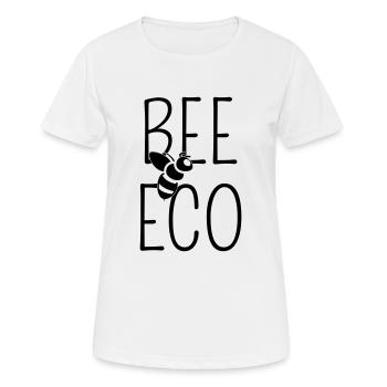 Bee eco 💚 Ecologie - Abeille - Ecologique - T-shirt respirant Femme - blanc - Devant - AI Model Female 172 dark (172cm)