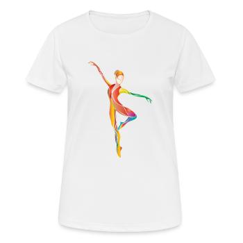 ballerine dansante aux couleurs vives - T-shirt respirant Femme - blanc - Devant - AI Model Female 172 dark (172cm)