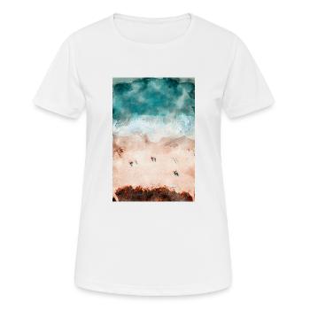 Belle plage de rêve peinte à l'aquarelle - T-shirt respirant Femme - blanc - Devant - AI Model Female 172 dark (172cm)