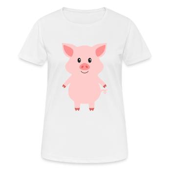 porc - T-shirt respirant Femme - blanc - Devant - AI Model Female 172 dark (172cm)
