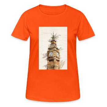 Londres Big Ben - T-shirt respirant Femme - orange néon - Devant - AI Model Female 172 dark (172cm)