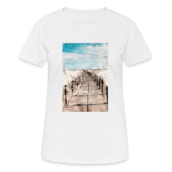Affiche plage - T-shirt respirant Femme - blanc - Devant - AI Model Female 172 dark (172cm)