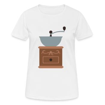 Moulin à café - T-shirt respirant Femme - blanc - Devant - AI Model Female 172 dark (172cm)