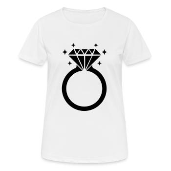 Diamantring Diamant Ring Ehe Hochzeit JGA Braut - Frauen T-Shirt atmungsaktiv - Weiß - Vorne - AI Model Female 172 dark (172cm)