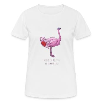 Pink ostrich - Women's Breathable T-Shirt - white - Front - AI Model Female 172 dark (172cm)