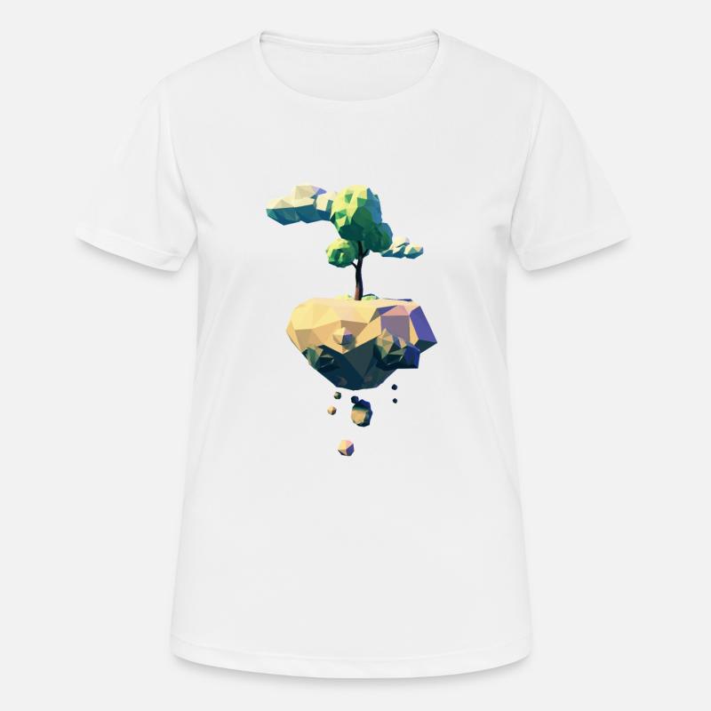 Flying Tree | Low poly - Women's Breathable T-Shirt - white