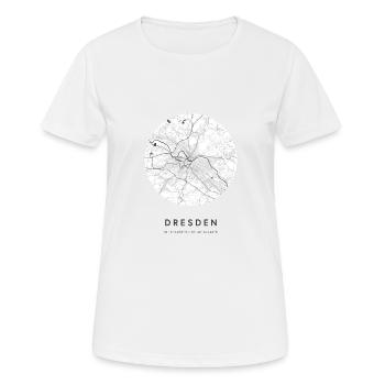 Dresden Map City Map around Elbe Street Plan - Women's Breathable T-Shirt - white - Front - AI Model Female 172 dark (172cm)
