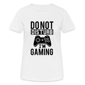 " Do Not Disturb I'm Gaming " - Women's Breathable T-Shirt - white - Front - AI Model Female 172 dark (172cm)