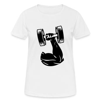 Gym Sport Kraftsport - Frauen T-Shirt atmungsaktiv - Weiß - Vorne - AI Model Female 172 dark (172cm)