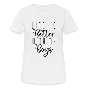 Life is Better with My Boys Shirt for Womens - Women's Breathable T-Shirt - white - Front - AI Model Female 172 dark (172cm)