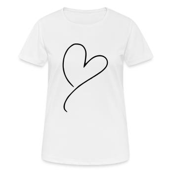 Herz Emoji Skizze - Frauen T-Shirt atmungsaktiv - Weiß - Vorne - AI Model Female 172 dark (172cm)