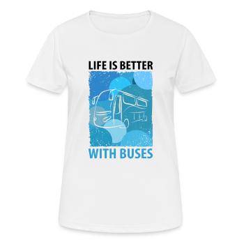 Bus Chauffeur de bus Autobus scolaire Chauffeur de bus - T-shirt respirant Femme - blanc - Devant - AI Model Female 172 dark (172cm)