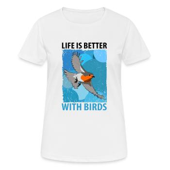 Bird Watching Birds Watching Birding Bird - Women's Breathable T-Shirt - white - Front - AI Model Female 172 dark (172cm)