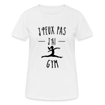 je peux pas j ai gym humour sport - T-shirt respirant Femme - blanc - Devant - AI Model Female 172 dark (172cm)