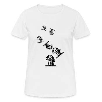 Symbole des champignons - T-shirt respirant Femme - blanc - Devant - AI Model Female 172 dark (172cm)