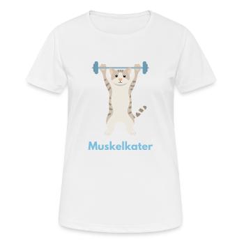Muskelkater - Frauen T-Shirt atmungsaktiv - Weiß - Vorne - AI Model Female 172 dark (172cm)