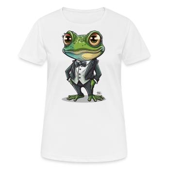 Smoking Frosch - Frauen T-Shirt atmungsaktiv - Weiß - Vorne - AI Model Female 172 dark (172cm)