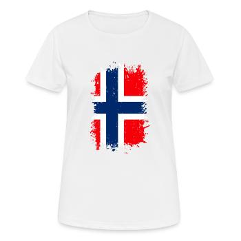 Norwegen - Frauen T-Shirt atmungsaktiv - Weiß - Vorne - AI Model Female 172 dark (172cm)