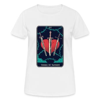 Tarot Carte De Tarot Cartes Three of Swords Lege - T-shirt respirant Femme - blanc - Devant - AI Model Female 172 dark (172cm)