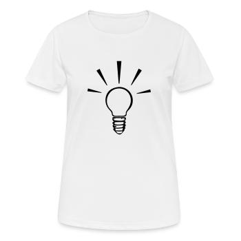Glühbirne Idee 1farbig - Frauen T-Shirt atmungsaktiv - Weiß - Vorne - AI Model Female 172 dark (172cm)