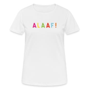 Alaaf - Frauen T-Shirt atmungsaktiv - Weiß - Vorne - AI Model Female 172 dark (172cm)
