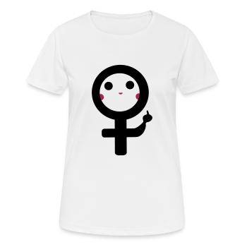Weiblich - Frauen T-Shirt atmungsaktiv - Weiß - Vorne - AI Model Female 172 dark (172cm)