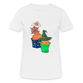 Halloween cupcake muffin cake baking sweets - Women's Breathable T-Shirt - white - Front - AI Model Female 172 dark (172cm)
