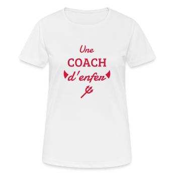 Coach / Coaching / Trainer / Sport - Frauen T-Shirt atmungsaktiv - Weiß - Vorne - AI Model Female 172 dark (172cm)