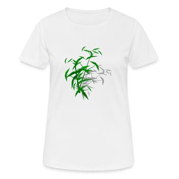 Bambou avec ombre - T-shirt respirant Femme - blanc - Devant - AI Model Female 172 dark (172cm)