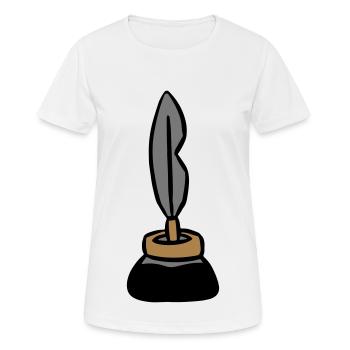 Stylo à encre encrier stylo à encre écrivain - T-shirt respirant Femme - blanc - Devant - AI Model Female 172 dark (172cm)