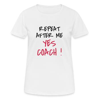 Coach / Coaching / Trainer / Sport - Frauen T-Shirt atmungsaktiv - Weiß - Vorne - AI Model Female 172 dark (172cm)